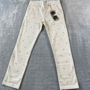 Scotch Soda Pants Boys 12 Beige Palm Tree Loose Tapered Beach Vacation‎ Resort